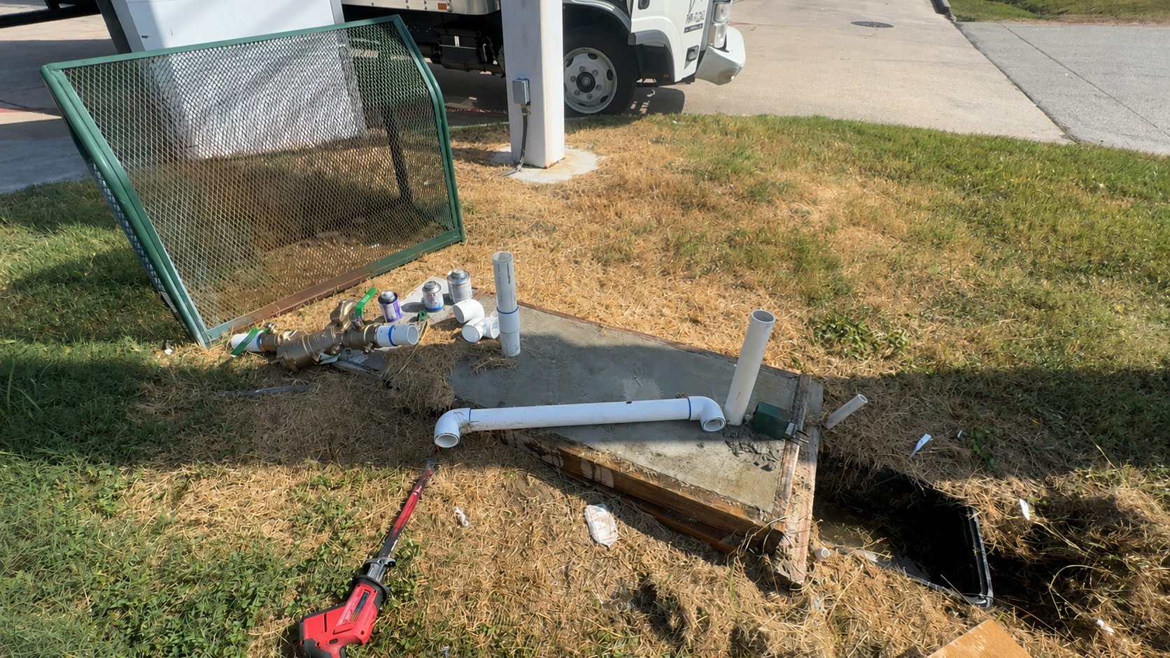 Commercial water service area before installation of the backflow prevention assembly