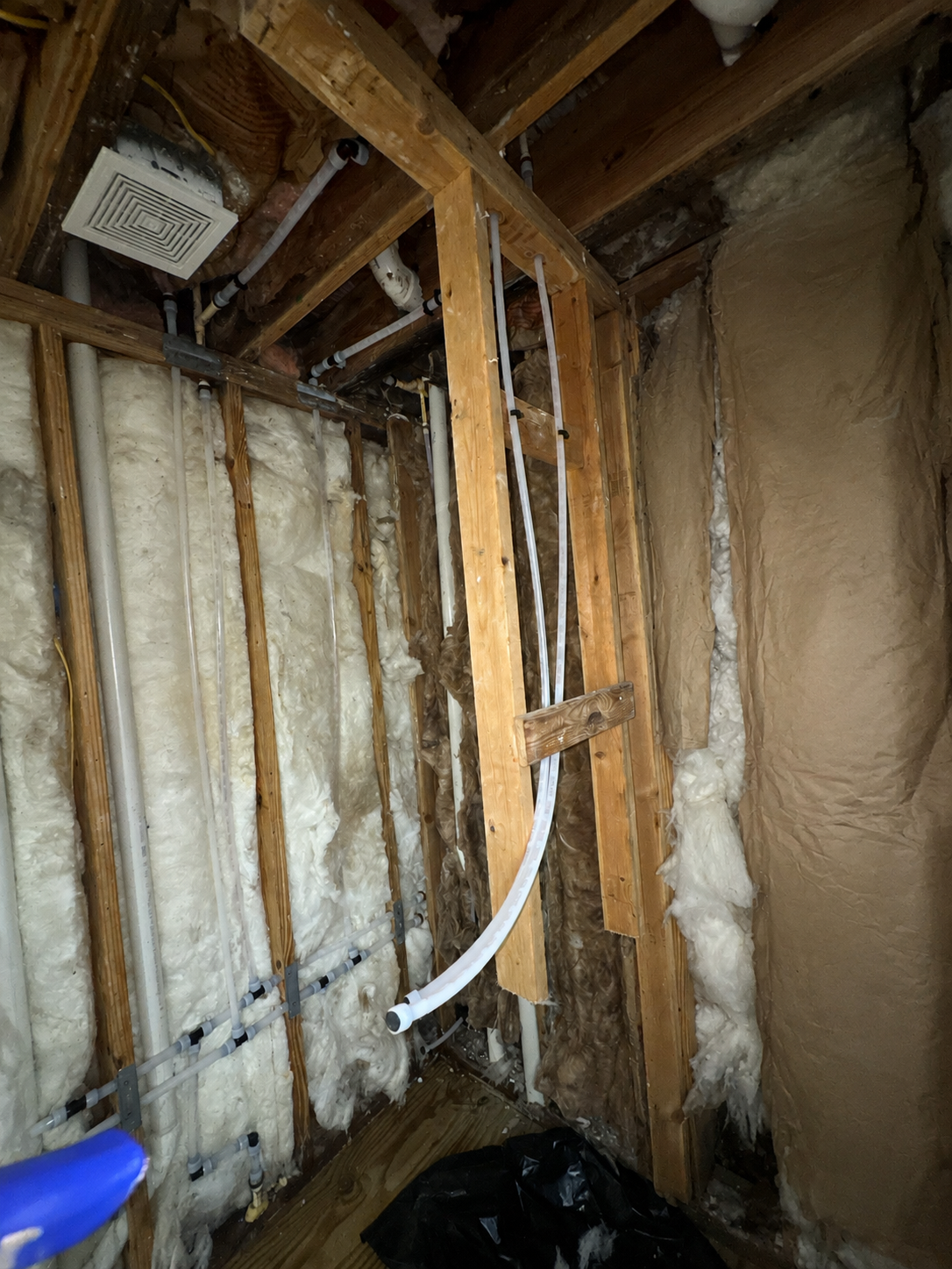 Replacement piping installed during a repiping project