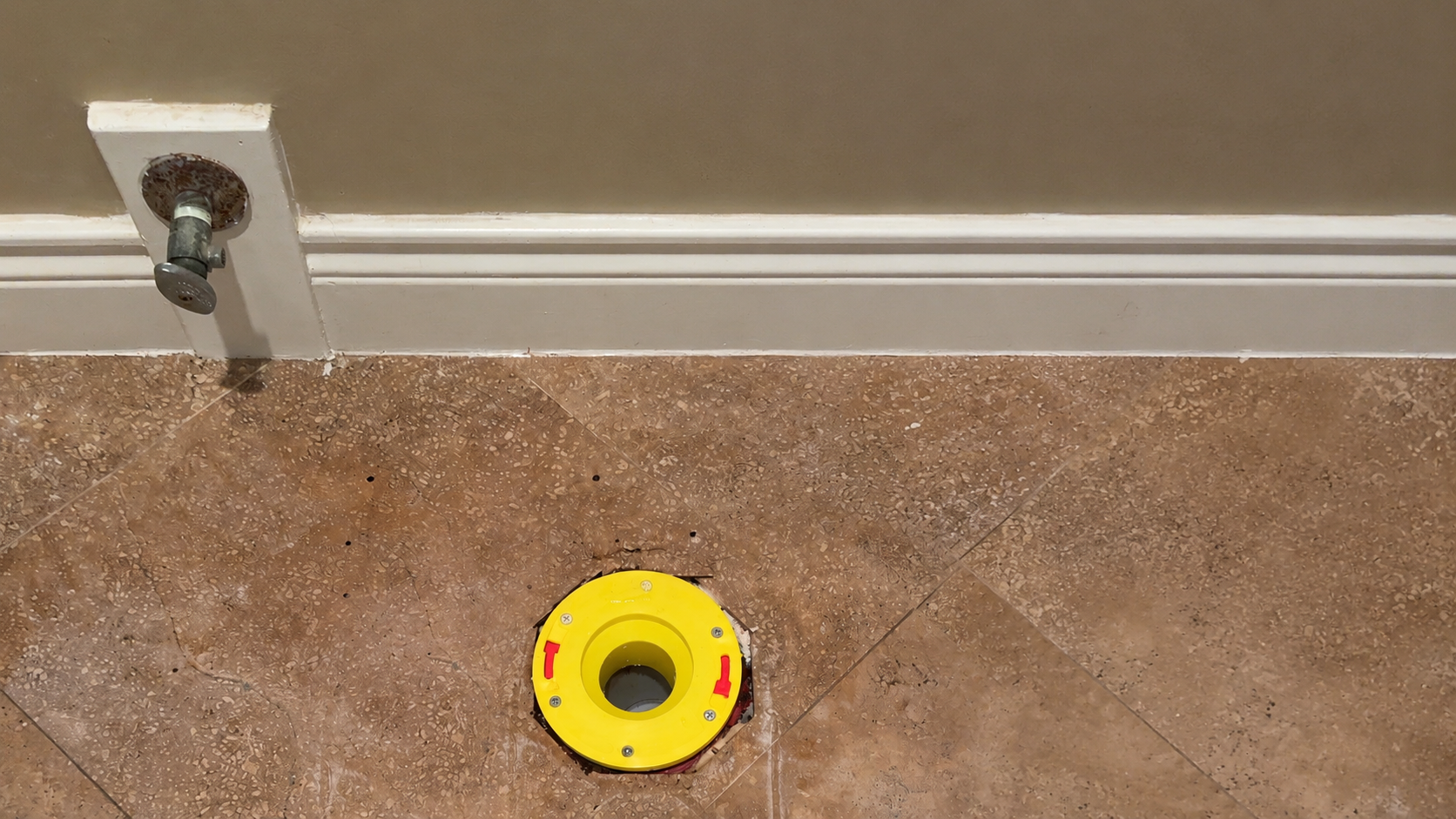 Toilet flange area during repair